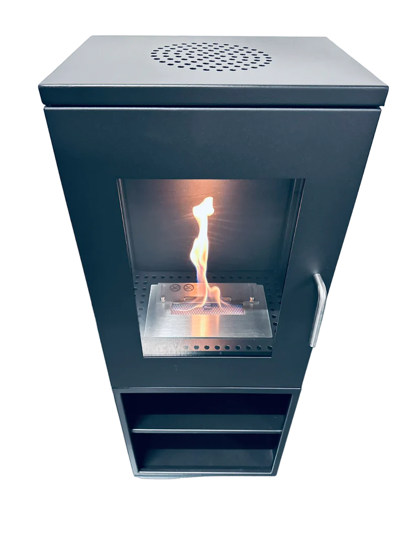 bioethanol-standkamin-bodenkamin-casoria-schwarz-kantig-eckig-glas-frontal-draufsicht