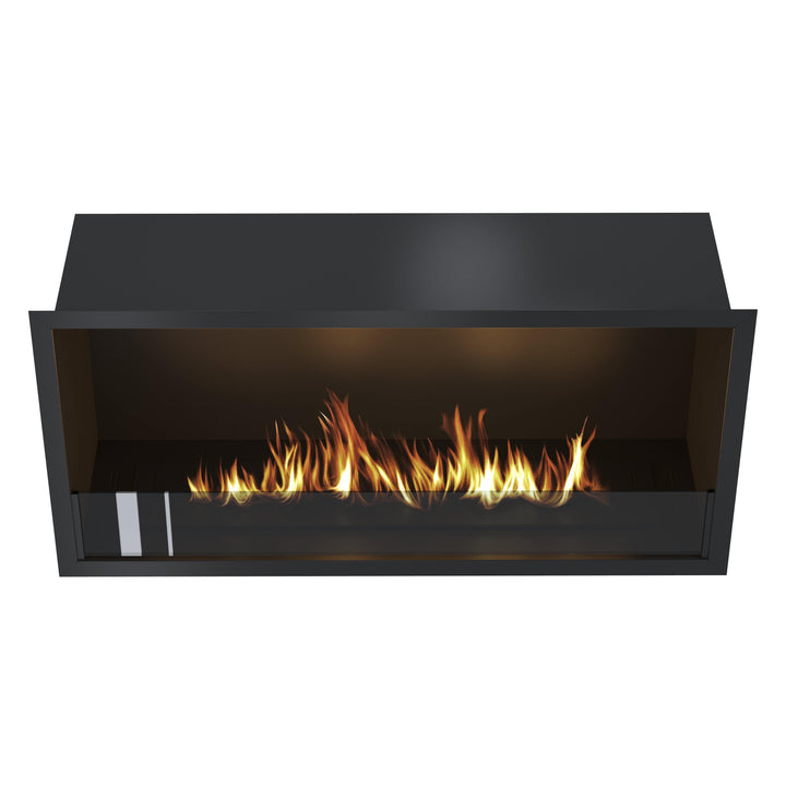 Bioethanol Einbau Kamin Ofen SELECTED 90cm Ethanol Einbaukamin von Wild Flame Frontal