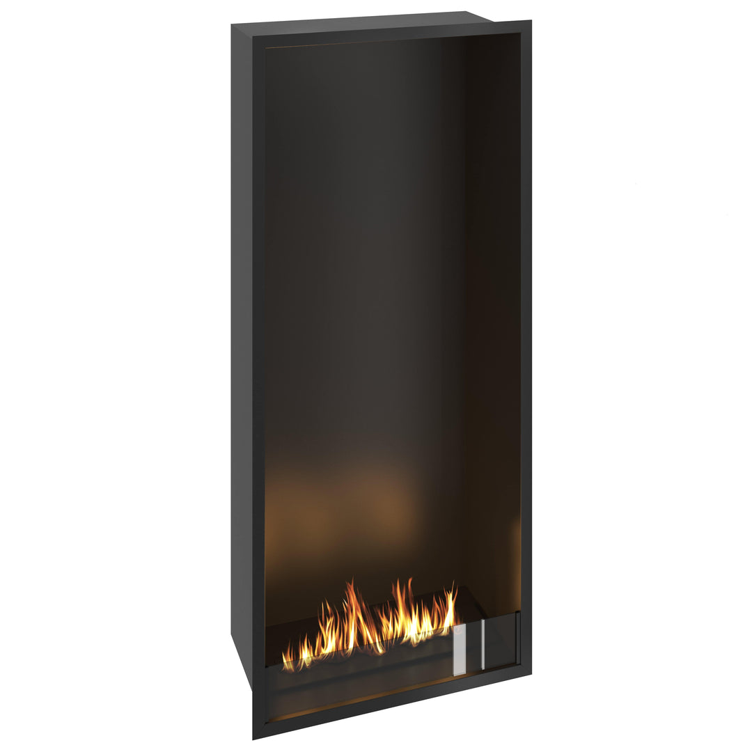 Bioethanol Einbau Kamin Ofen SELECTED Vertikal 70x160x35cm Seitlich mit Glas von Wild Flame