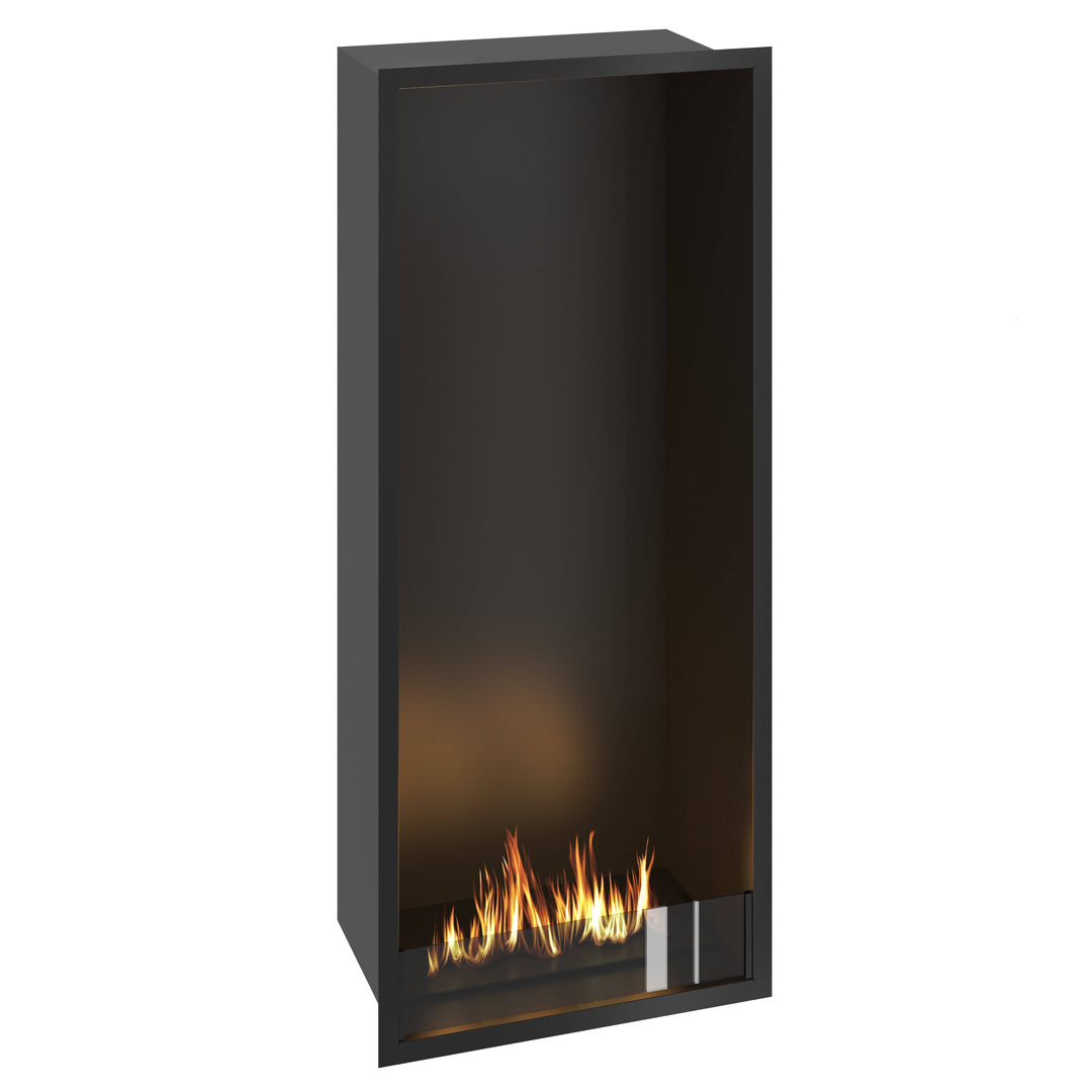 Bioethanol Einbau Kamin Einbaukamin Ofen Vertikal Selected 60x140x35cm mit Glas Seitlich von Wild Flame