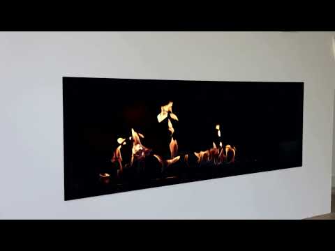 Video Flammen Bioethanol Einbaukamin Einbau Kamin Ofen SELECTED in Trockenbau Wand in Wohnzimmer unter Fernseher / TV von Wild Flame